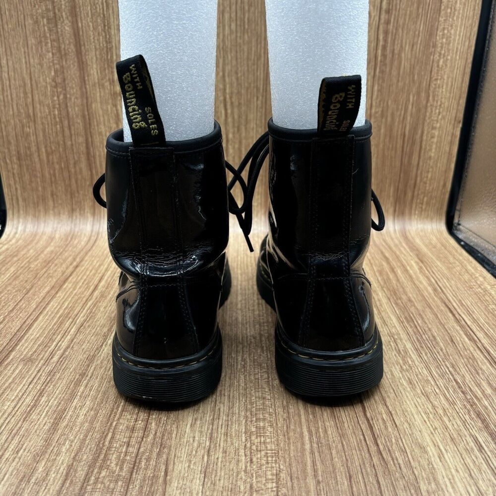 Dr Martens Black Zavala Boots Patent Leather Women's Size 7‎ Mens Size 6 - Picture 5 of 9